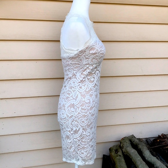 White lace formal cocktail dress size 5 - Picture 9 of 11